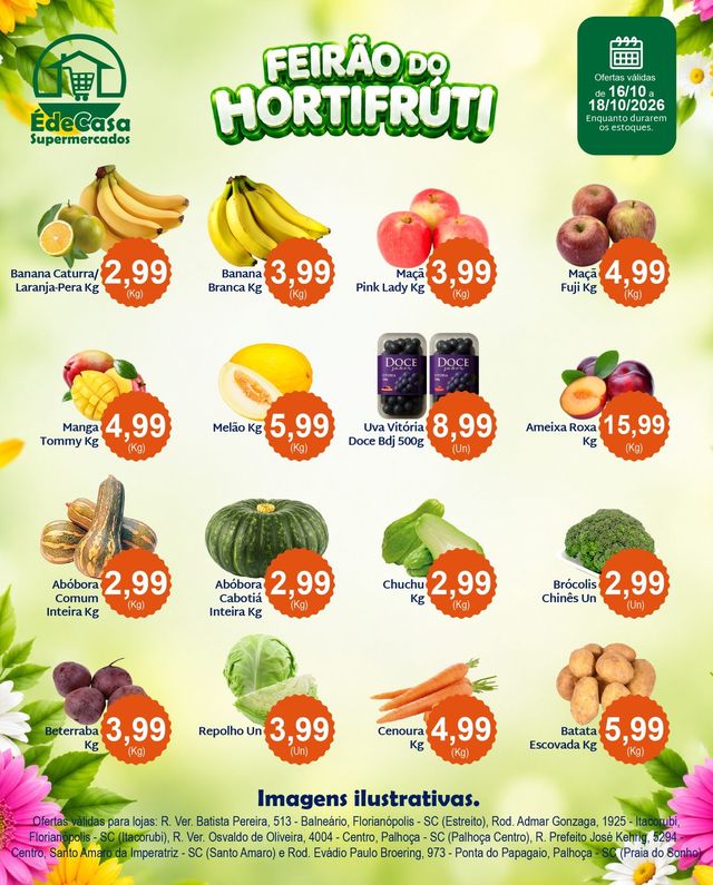 Arte do Feirão do Hortifrúti com frutas e verduras