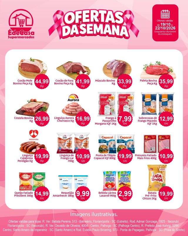 Arte das Ofertas da Semana com carnes, frios e mercearia